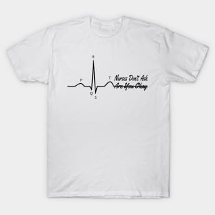 PQRST Funny Nurse Memes Electrocardiogram Wave ECG T-Shirt